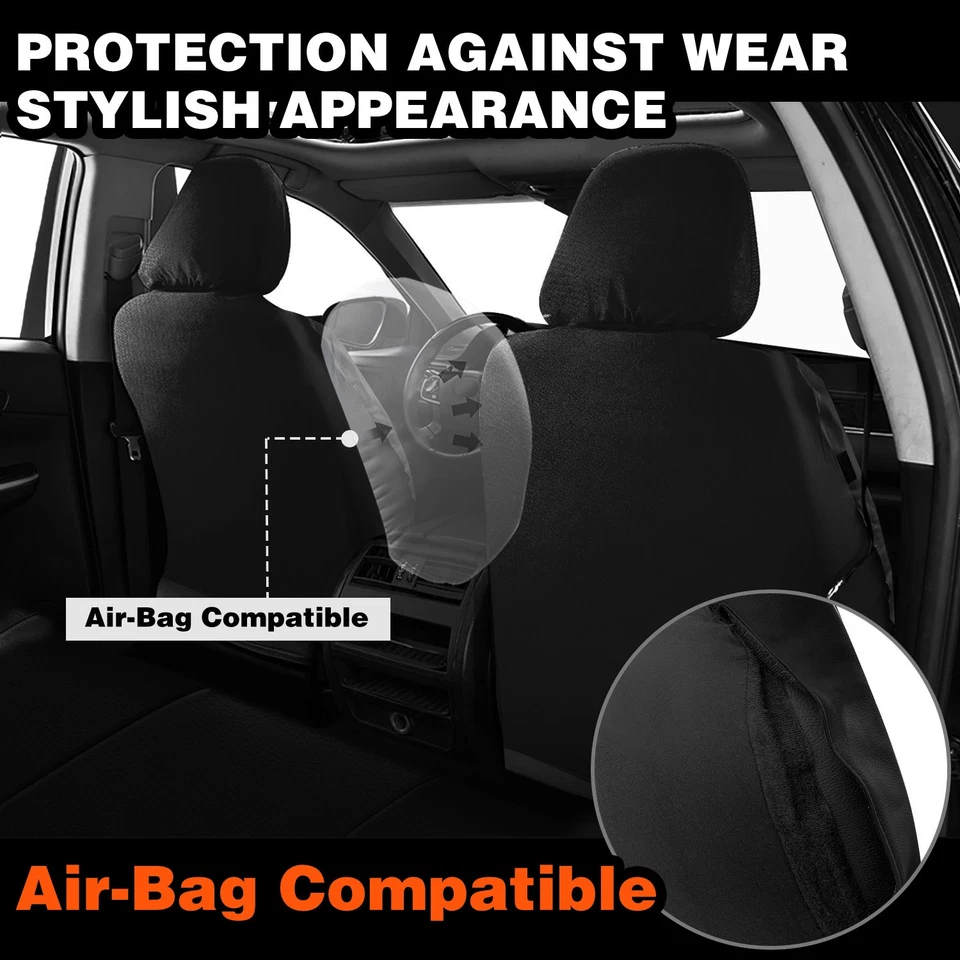 For Hyundai Elantra/Tucson/Sonata/Accent Leather Car Seat Covers Protectors Set - Image 3 of 4