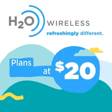 H2O $20 SIM Plan U.S.A. Unlimited Talk, Text & Data - New Number Only