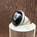 Vintage Man’s Sterling Silver Ring - Black Cat Eye Stone, Magnificent, size 10