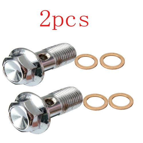 4 M10 X 1.0 Motorcycle Brake Banjo Bolts - Stainless Steel, For Caliper & Master Cylinder 5 thumbnail image