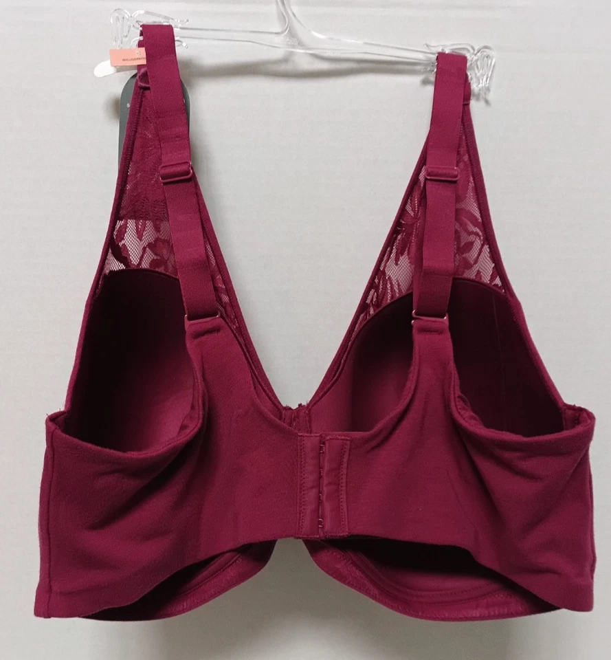 Новый с Ярлыками Bali дыхание хлопок модальный дышащий беспроводной бюстгальтер DF7594 размер 3XL пурпурный - Изображение 4 из 4