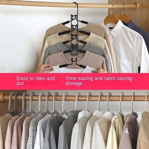Multi-layer Space Saving Folding Hanger Closet Organizer Clothes Rack Hook AU - Picture 9 of 18