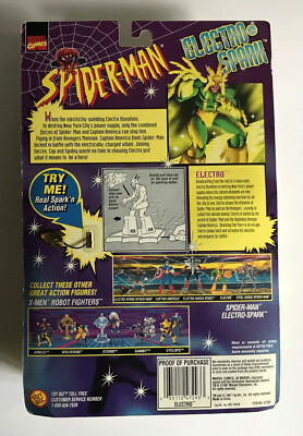 VINTAGE MARVEL SPIDER-MAN ELECTRO-SPARK ELECTRO YELLOW
