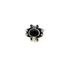 Vintage Sterling Silver Oval Amethyst Ring Size 6.75 Stone 6 x 8 mm