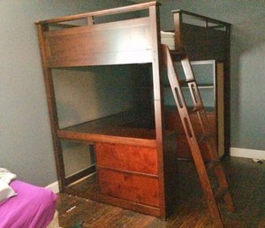 Easy DIY Kids Twin Loft Bed with Desk and Bookcases ...