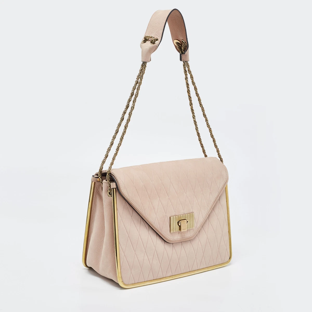 Chloe Dusty Pink Suede Medium Sally Flap Shoulder Bag eBay
