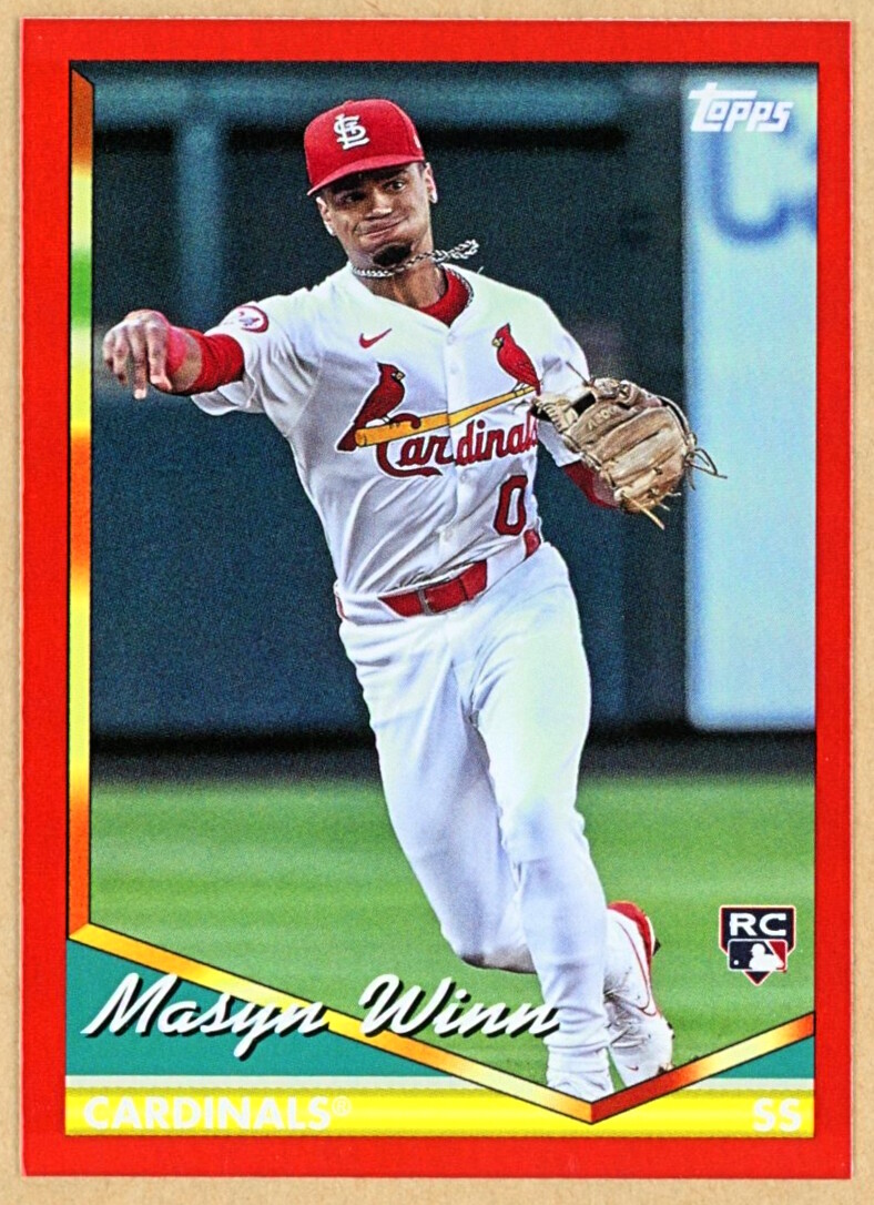2024 Topps Archives Red Hot Foilboard #204 Masyn Winn RC /50