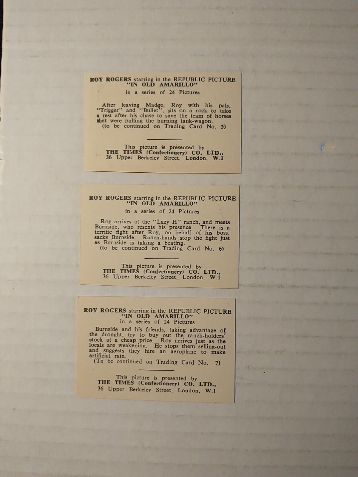 1955 Roy Rogers 1 24 Trading Card Set IN OLD AMARILLO From Bubble