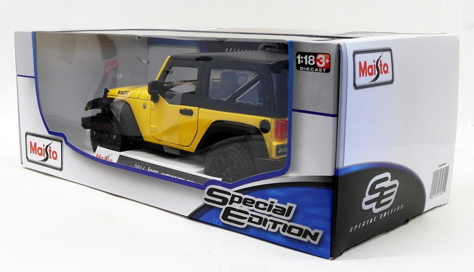 Maisto 1/18 Scale Model Car 46629 - 2014 Jeep Wrangler - Yellow - Image 4 of 4
