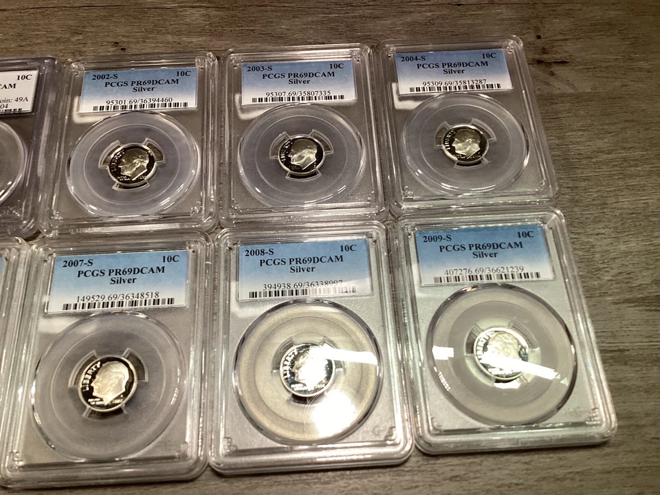 2000 S thru 2009 S Roosevelt Silver Proof Dimes PCGS PR69 DCAM Lot of 10-1123 57 - Image 4 of 4