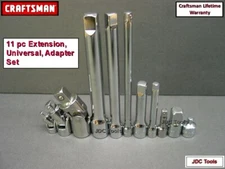 CRAFTSMAN 11pc 1/4 3/8 1/2 ratchet wrench socket extension universal adapter set