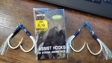 BKK 5X STRONG DOUBLE ASSIST HOOKS SLOW PITCH JIGGING 5/0