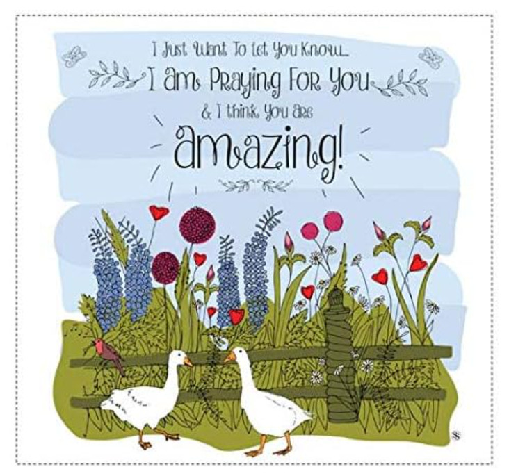 Praying for You Card Any Occasion Religious Catholic / Christian Geese