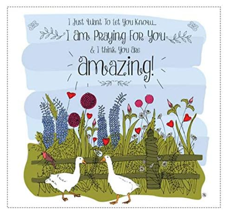 Praying for You Card Any Occasion Religious Catholic / Christian Geese