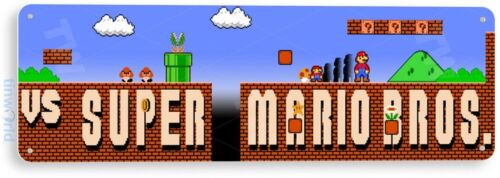 Insegna arcade Super Mario Bros, gioco arcade classico Marquee insegna in latta A636 - Foto 1 di 3