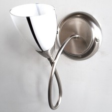 Litecraft Applique da Parete 1 Braccio con Paralume in Vetro Bianco - Cromo Satinato Sgombero      