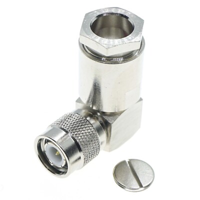 TNC Male Plug Right Angle Clamp For RG8 RG213 LMR400 RF Coaxial Cable Connector