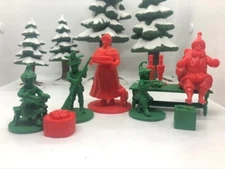 LOD Enterprises Plastic Figure Set LOD016 Santa, Mrs. Claus and Elf Set