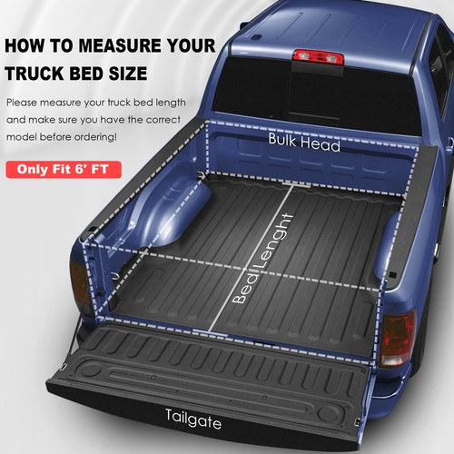 Truck Tonneau Cover For 2005-2015 Toyota Tacoma 6 FT Bed Soft Roll Up Waterproof - Picture 2 of 12