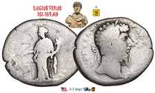Ancient Roman Empire Coin Silver Denarius LUCIUS VERUS 161-169 Authentic #31016