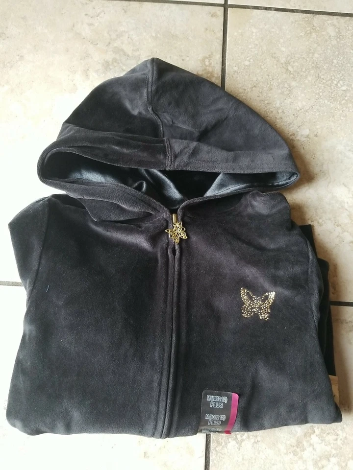 Camisa con Capucha Arizona Plus Niñas Manga Larga Terciopelo Negro Talla M  Foto 4 de 4