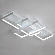 Modern LED Acrylic Ceiling Light Flush Mount Lamp Chandelier Living Room Remote