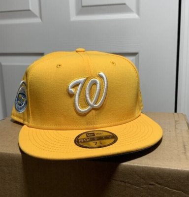 upside down yellow backs着用　ナショナルズ　7 1/4 EXCLUSIVE New Era WASHINGTON NATIONALS YELLOW 59FIFTY HAT