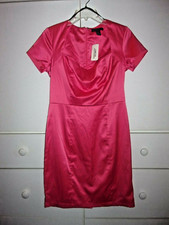 Forever 21 brite coral poly satin party dress medium