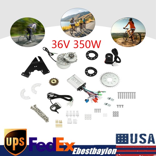 350W 36V Electric Bicycle Brushless Motor E-Bike Conversion Kit Adjustable Speed