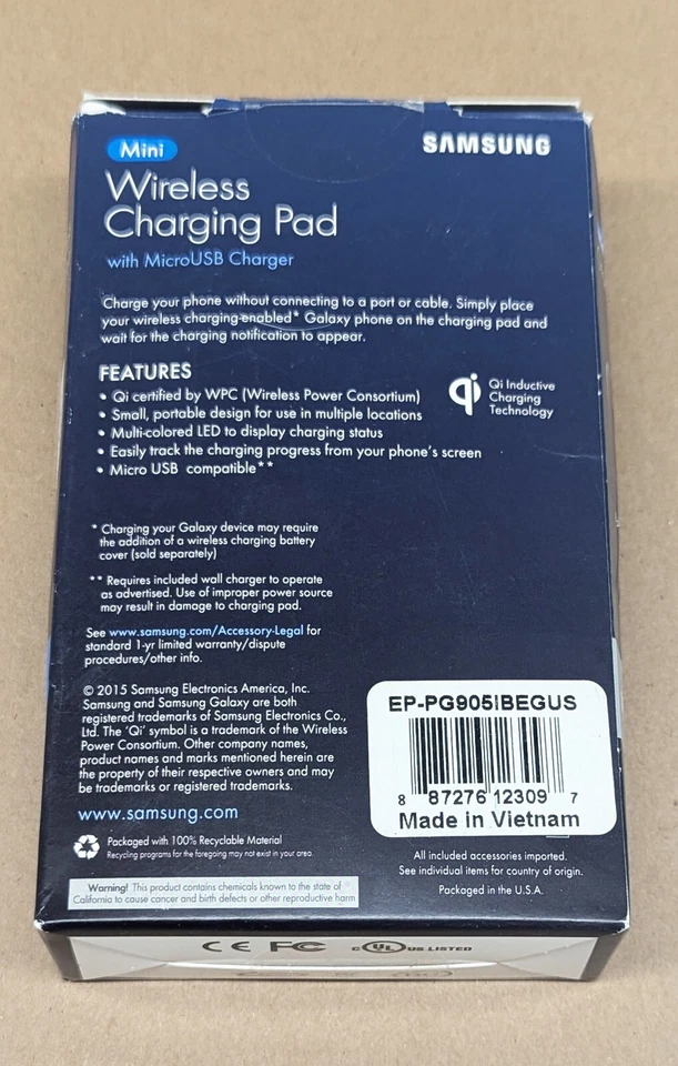 Samsung Galaxy Mini Wireless Charging Pad - Black - Image 3 of 4