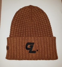 NEW USA Made Lt brown/rust color waffle weave beanie hat cap GL