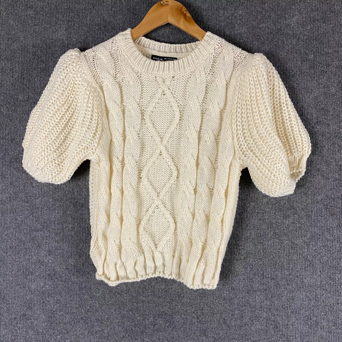 Shein Jumper Womens Large Off White Pullover Sweater Chunky
