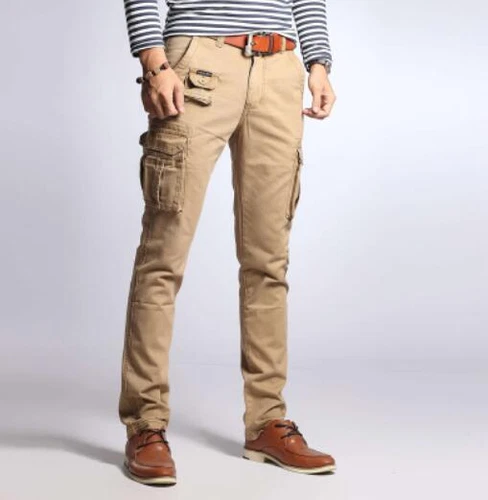 Herren Cargo Militär Hose Arbeiterhose Baumwolle Freizeit Slim Fit Tasche Skinny - Bild 7 von 47