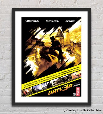 Driver 3 Driv3R Playstation 2 PS2 XBOX Glossy Promo Ad Poster Unframed G4909