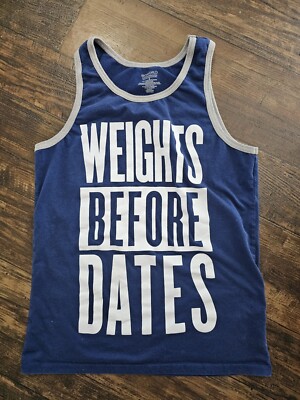 Mens Funny Tank Top Weights Before Dates S