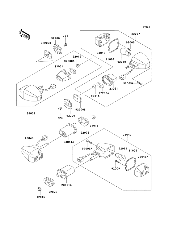 Front Turn Signals Light Indicator Lamp For KAWASAKI Ninja 500R