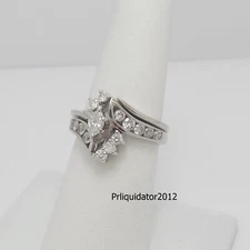 1CT Natural Marquise Diamond Engagement Wedding Ring Bridal Set 14K White Gold