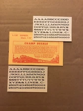 Champ Decals HO Scale Alphabet & Numeral Set L-130: Express Black 1/8”