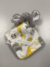 Baby Petite L'Amour Elephant Gray YellowLuxe Plush Sherpa Baby Lovey Blanket
