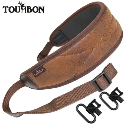 Breiter Neopren-Gewehrriemen "Tourbon" Rutschfest Braun; Gewehrgurt, gun sling
