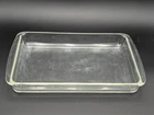 VTG PYREX # 233 Clear Borosilicate Glass Lasagna Dish 13.5x8.75x1.75 Handles