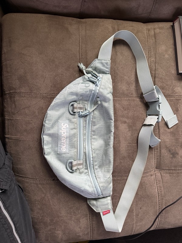 Supreme Logo Print Waist Bag Cordura Nylon SS19 Olive Green One Size