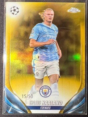 2024 Topps Chrome UEFA Club Competitions Gold /50 #39 Erling Haaland