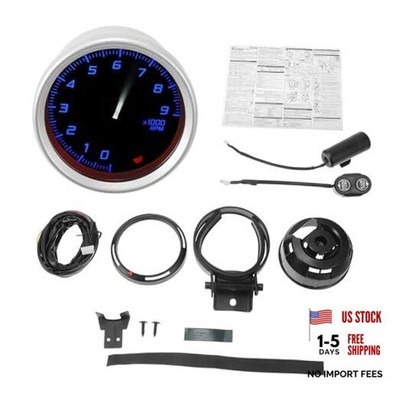 2'' 52mm Tachometer Gauge Colorful Pointer RPM Tachometer Tach Gauge 0-9000RPM 