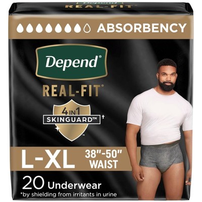 Real Fit Adult Diapers, Incontinence Underwear for Men, Disposable, Maximum A...