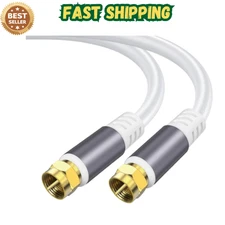 Tiierzon RG6 Coaxial Cable 10FT，Low Loss High Speed Coax Cable Cord Extender 