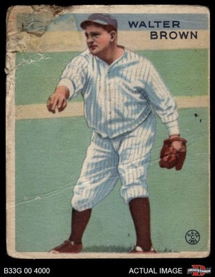 1933 Goudey #192 Walter Brown Yankees AUTHENTIC