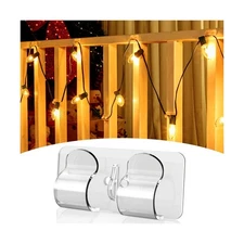 Minetom 30 Count Hooks for Outdoor String Lights and 1 Pack Solar F... Fast Ship