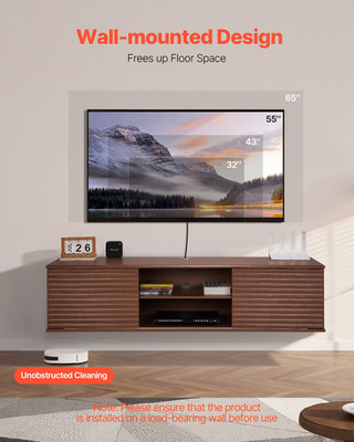 Floating TV Stand, Walnut