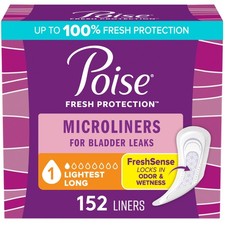 Poise Daily Microliners Incontinence Panty Liner for Bladder Leaks 1 Drop 152 Ct